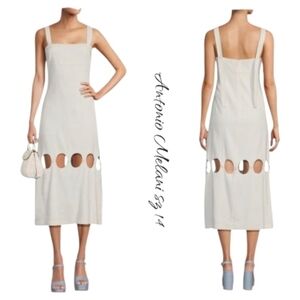 NWT Antonio Melani Linen Blend Sheath Midi Dress sz 14